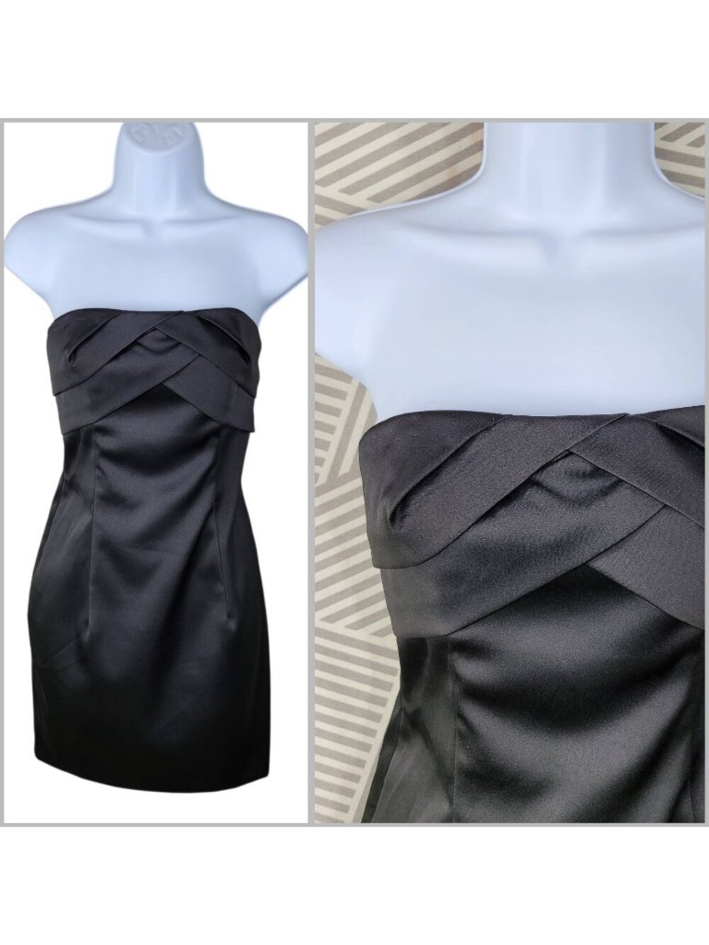 Vtg GUNNE SAX JESSICA MCCLINTOCK Black Strapless Dress Prom Party Sz 1 0 00 Alt